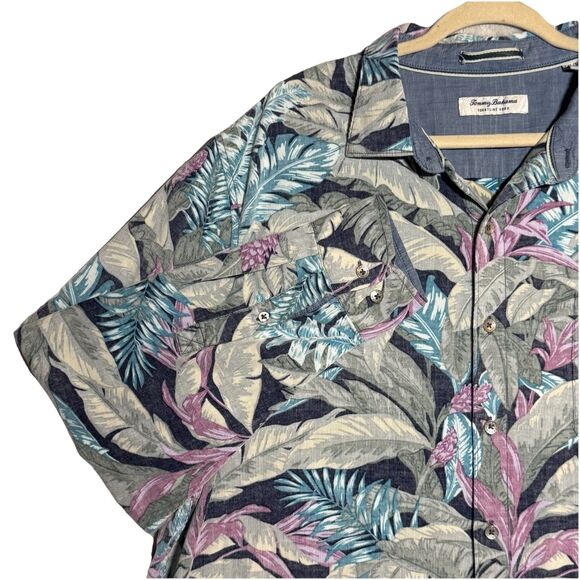 Tommy Bahama Men's Coastline Cord Lush Vines Leaf Print Corduroy Button Down XXL - Picture 3 of 16